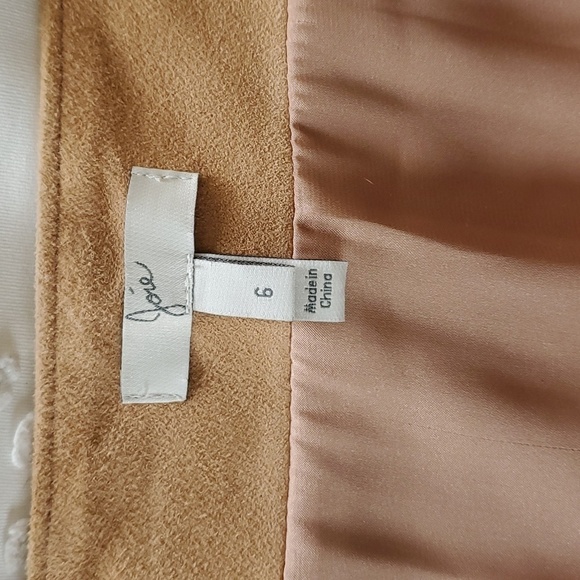 NWOT Joie goat leather mini skirt in camel color size 6 - Picture 8 of 10